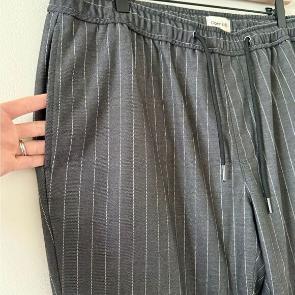 Open Edit Nordstrom Cuff Hem Joggers in Dark Gray Pinstripe - Size L - Picture 3 of 6